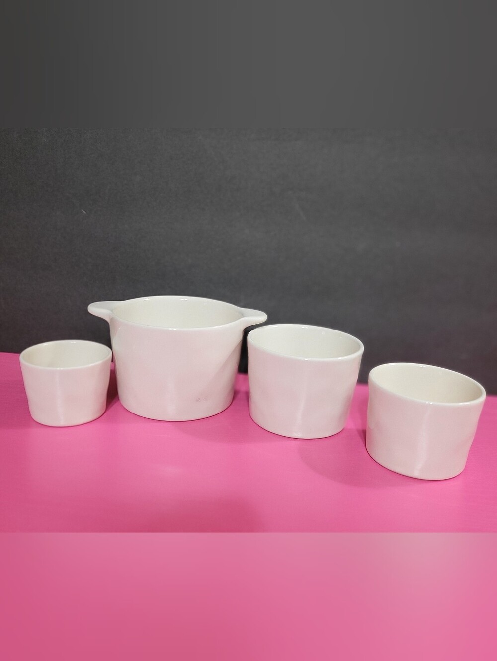 Rae Dunn Artisan Collection Nested Measuring Cup Set Ceramic (1561) - Picture 2 of 6